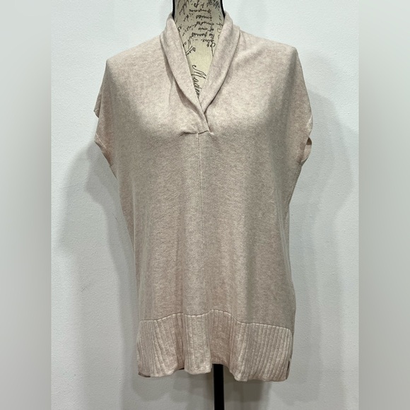 Lilla P Tunic Shawl Collar Cotton Modal Size P/S Neutral Beige - Picture 8 of 9